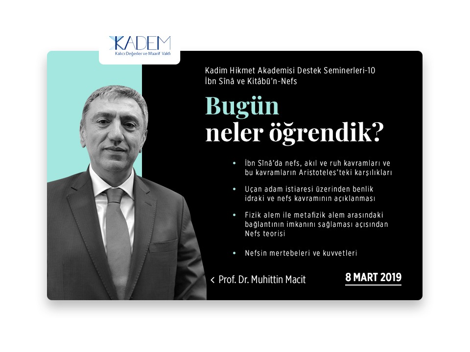 Destek Seminerleri-10 İbn Sînâ ve Kitâbü'n-Nefs